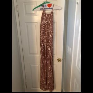 Rose Gold Plus Size Prom Dress
